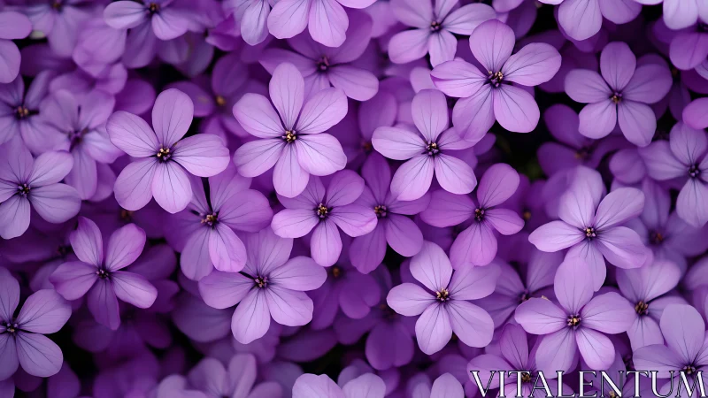 Delightful purple flowers dancing in dreamy abundance together