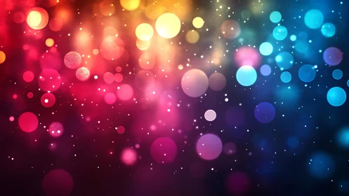 Colorful bokeh light background in vibrant abstract digital style.