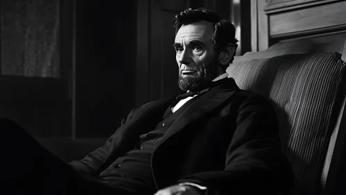 Stoic historical gentleman in monochrome cinematic portrait.