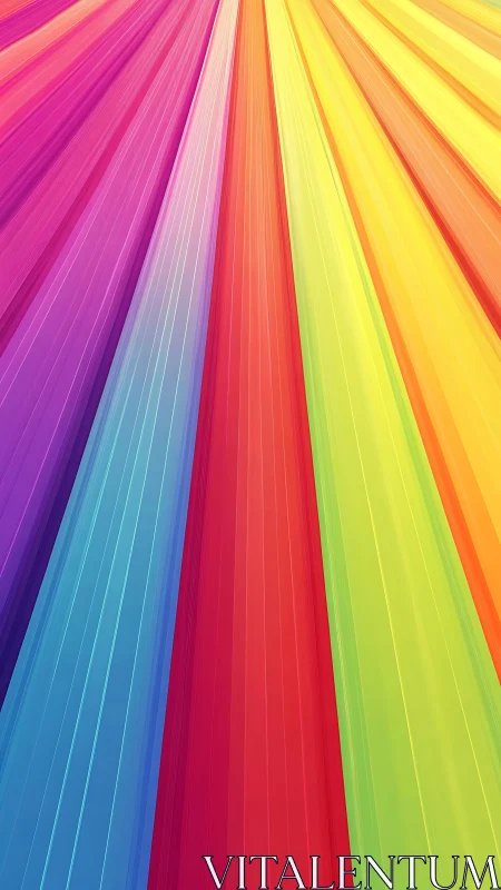 Radiant rainbow ribbons flowing in joyful color harmony.