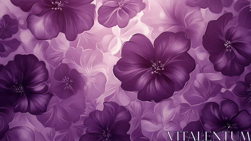Deep Purple Floral Tapestry in Layered Bloom Composition.