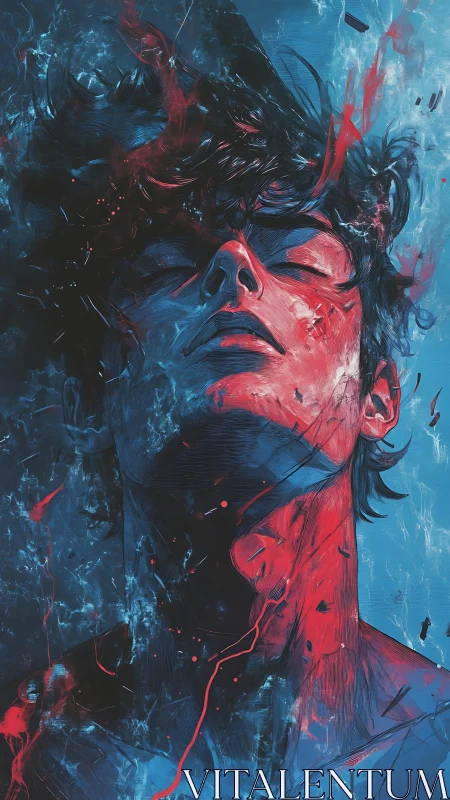 Stormlit pulse of a fractured dreamer blooms in electric color