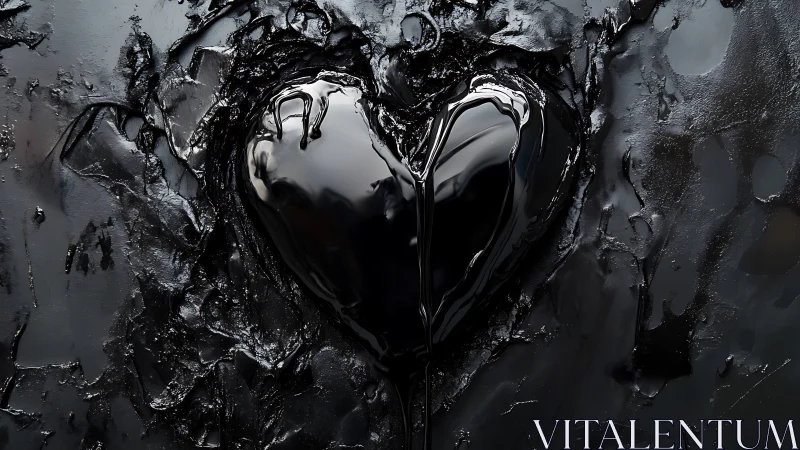 Fluid Heart Form Rendered with Specular Liquid Surface Dynamics