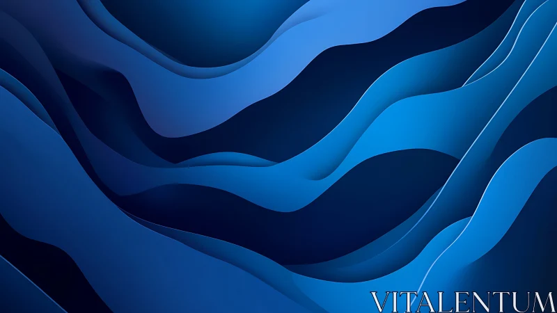 Layered blue wave shapes in abstract digital background.