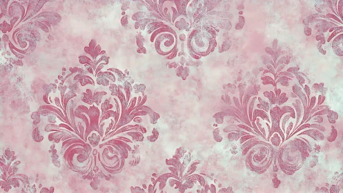 Dusty rose damask dreams swirling across vintage clouds.