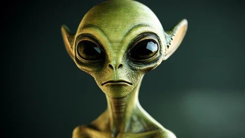 Specular-lit alien portrait shows detailed cranial morphology