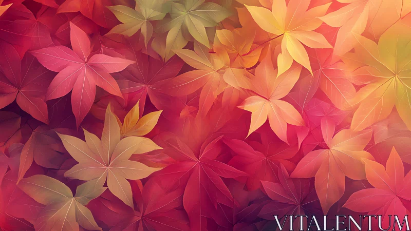 Layered multicolor maple leaves form a dense overlapping field