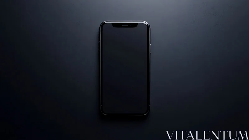 Black smartphone with notch displayed against dark gray background.