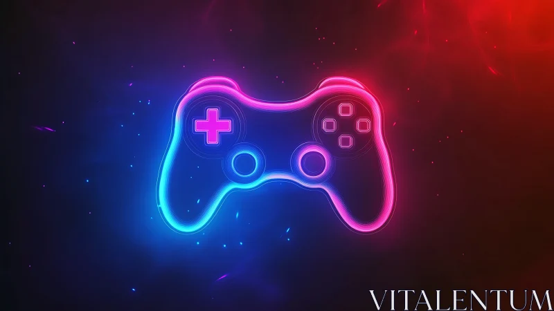 Neon night gamepad drifting through electric stardust glow.
