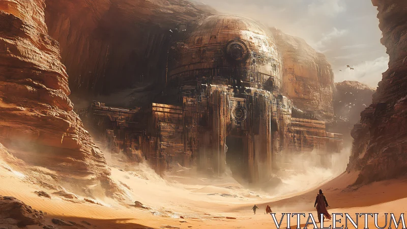 Ancient desert stronghold guarding secrets in red canyons.