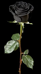 Striking Black Rose Blooms Against Darkness