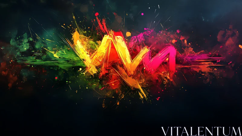 Vibrant multicolor abstract paint streaks on dark background.