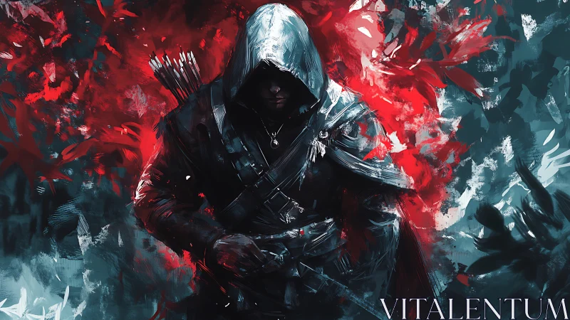 Hooded night archer carves a path through crimson shadows