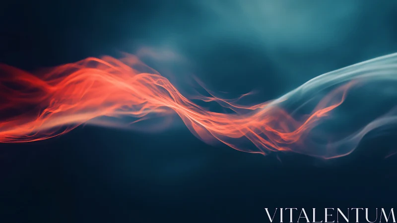 Flowing red light trails cross deep teal gradient space