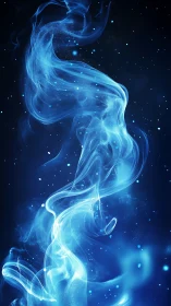 Luminescent plasma stream in deep-space particulate field.