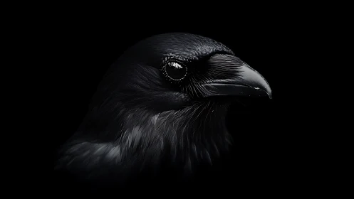 The Raven's Gaze: Dark Beauty in Stillness.