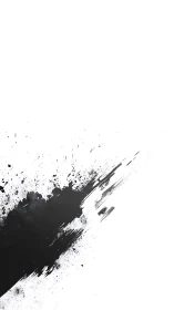 Storm-tossed ink comet streaking across blank silence.