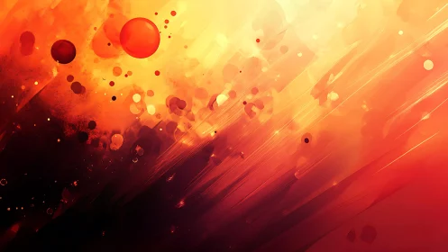 Vivid Abstract Art With Fiery Red and Orange Gradient Tones.