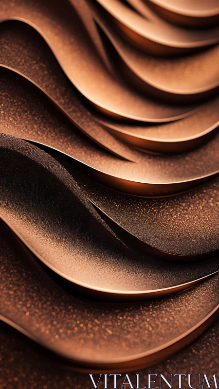 Stratified metallic wave surfaces with micro‑textured highlights.