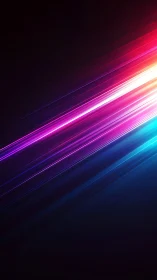 Neon light streaks slice dark gradient with prismatic glow.