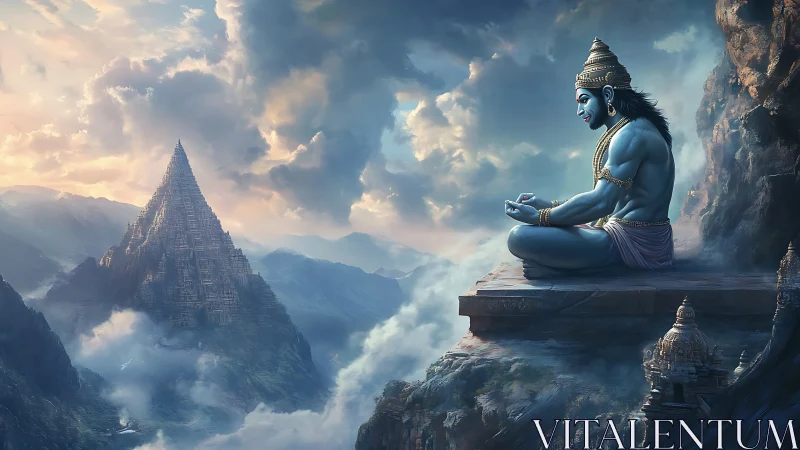 Sky-hung sage breathes stillness above the cloud temples