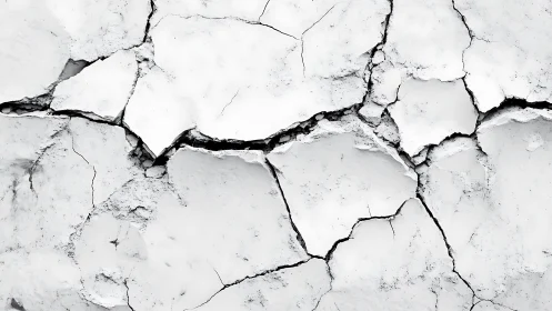 Macro fracture topology of desiccated white plaster surface.