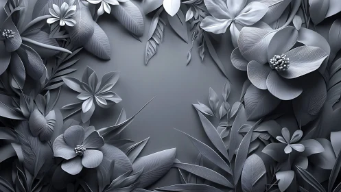Monochrome Blooms in Dimensional Space.