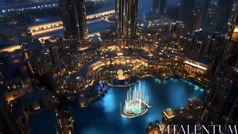 Luminous Fountain Crowns Dubai's Glittering Nocturnal Metropolis