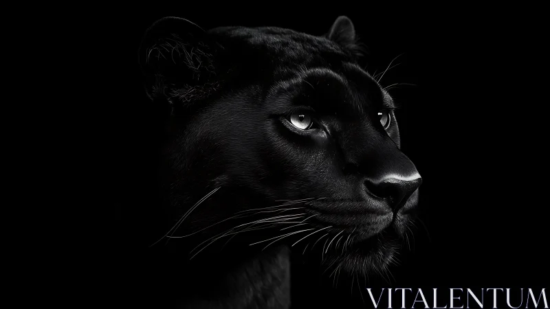 Black Panther Portrait Study: High-Contrast Grayscale Rendering.