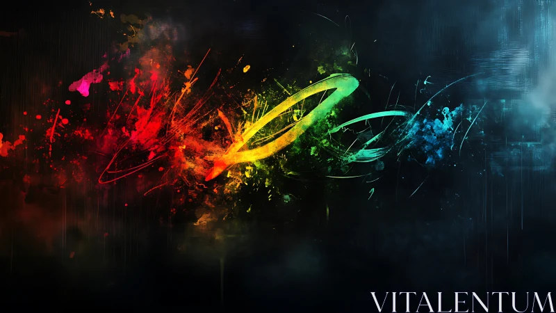 Color spectrum energy streak cuts across dark digital space