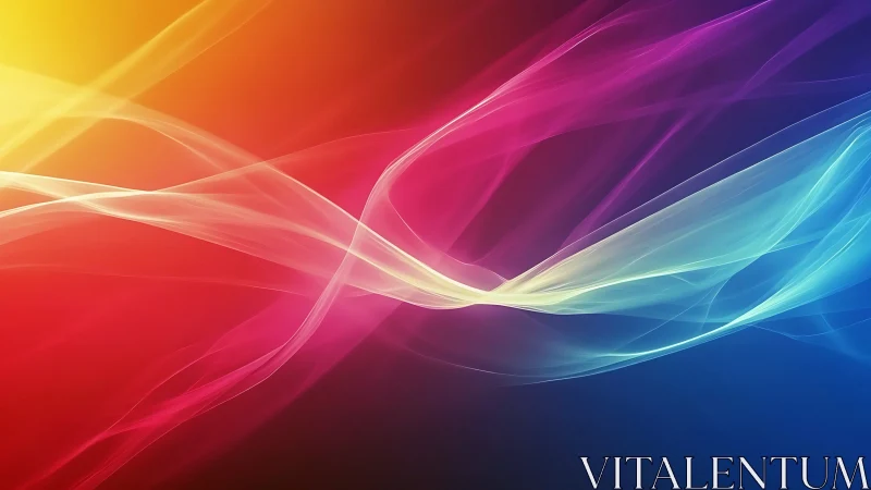 Soft rainbow waves drifting through a luminous dusk sky.