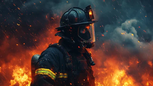Firefighter Amid Inferno: Courageous Rescue in Raging Flames