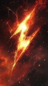 Fiery lightning sigil rendered as molten energy fracture