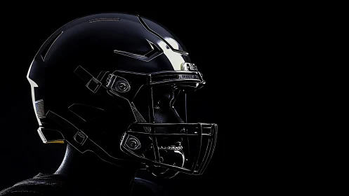 Bold football helmet glowing with sleek sideline energy.