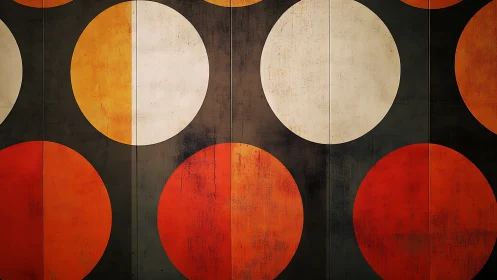 Warm retro circles glow gently across a bold dark grid