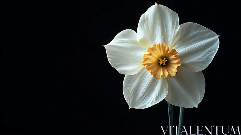 Daffodil's Luminous Dance: Pure Petals Meet Golden Heart.