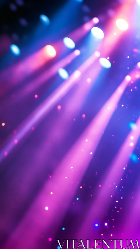 Dreamy stage lights pour soft neon color into the night