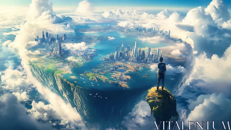 Dreamlike floating world city inviting bold new journeys.