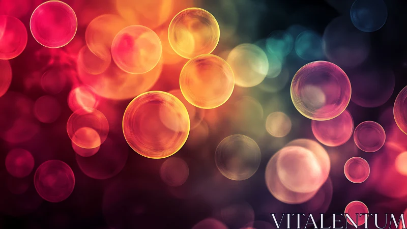 Colorful luminous bokeh orbs drift across a dark gradient.