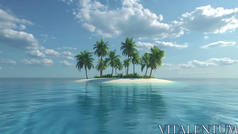 Peaceful Tropical Island Paradise Surrounded by Turquoise Waters