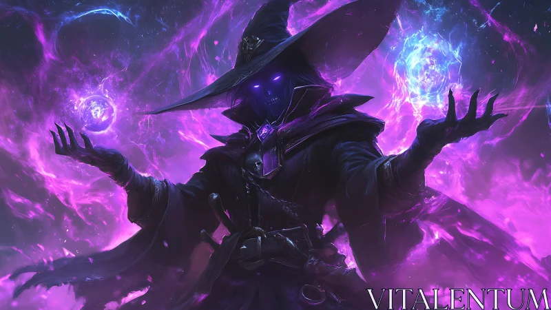 Mystic void mage weaving radiant purple spellfire.