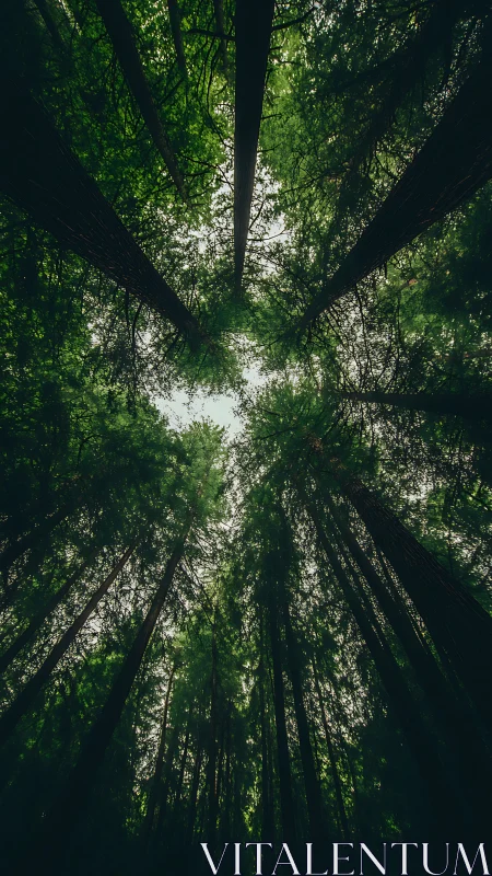 Towering Canopy Sanctuary: Verdant Giants Frame the Sky