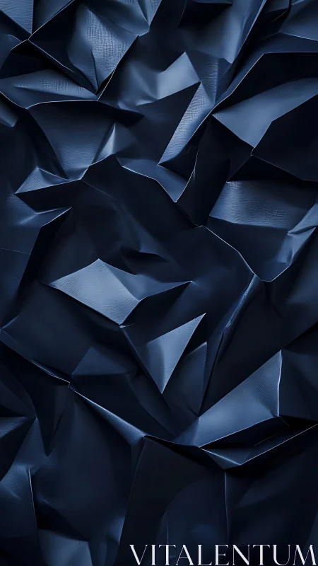 Midnight blue folded surface forms striking abstract texture.