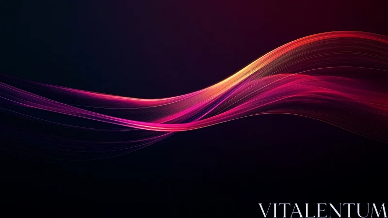 Digital waveform ribbons on dark gradient field composition.