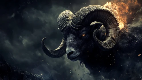 Stormborne Ram of Embers glides through shattered night.