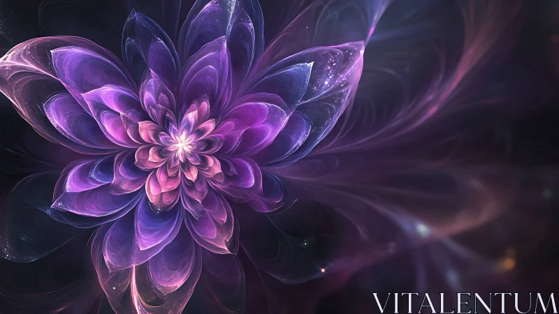 Fractal luminescent flower with nebular petal topology rendered.