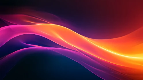 Chromatic gradient waves form luminous flowing ribbons of light