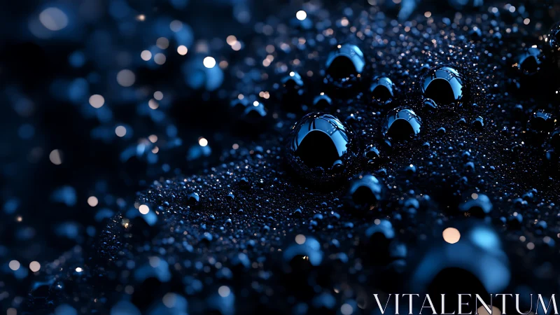 Midnight droplets quietly assemble a glittering nano-cityscape