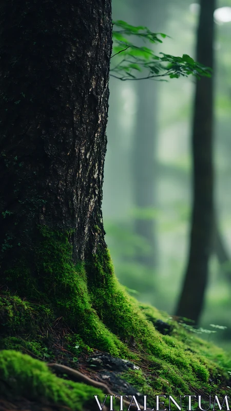 Moss-Draped Forest Giant Whispers Secrets to the Emerald Undergrowth