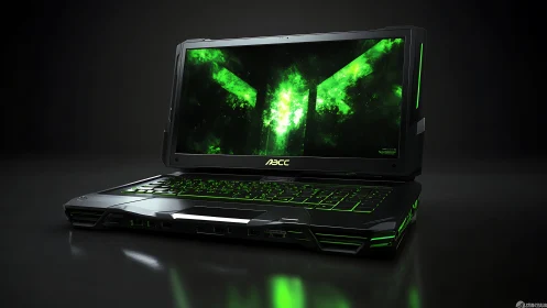 Neon forged gaming laptop ignites a storm of electric green.